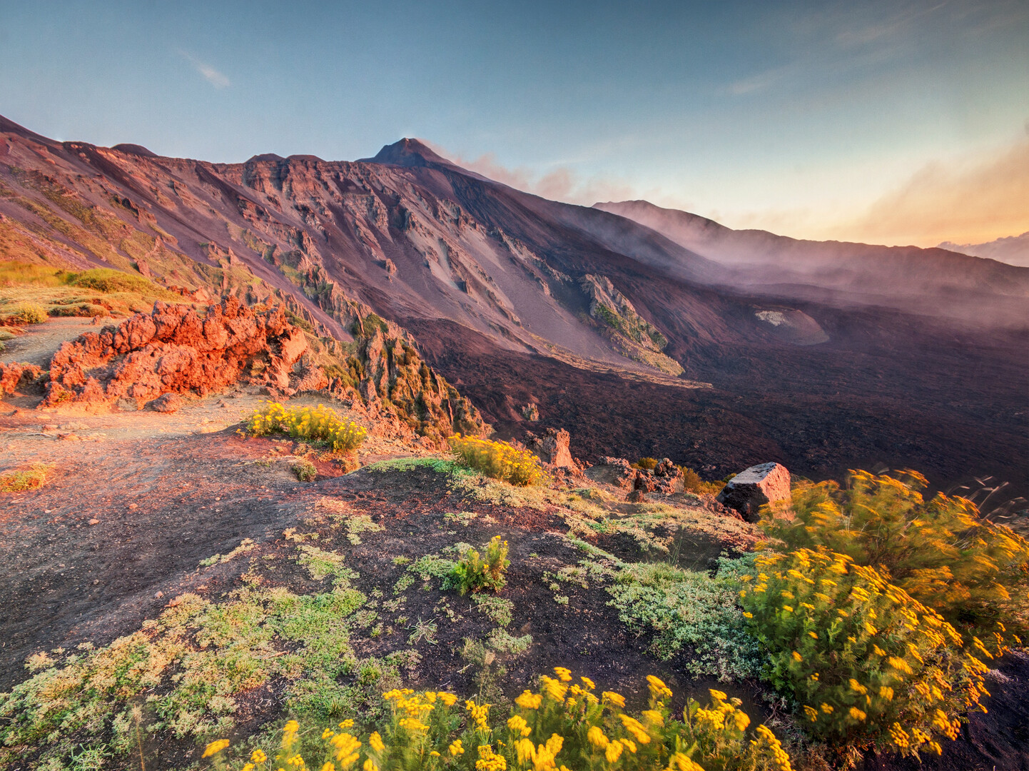 Sopka Etna na Sicilii